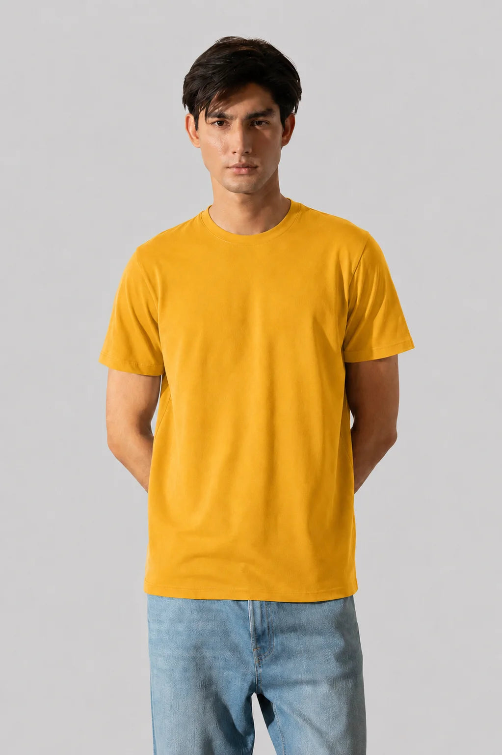 Mustard Plain Fit Tee
