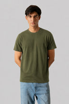 Olive Green Plain Tee