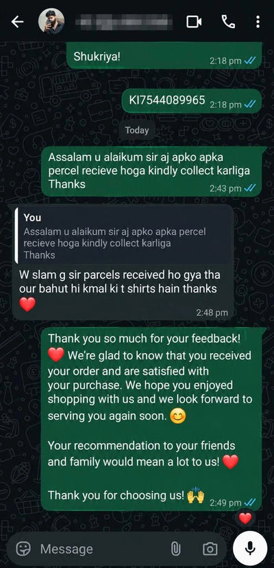 WhatsApp feedback