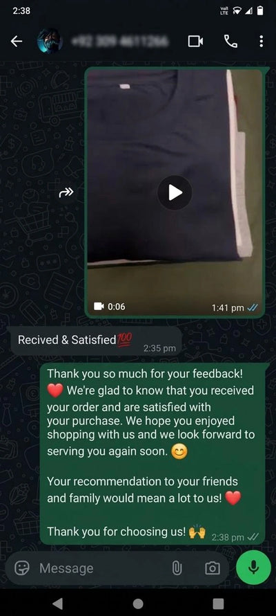 WhatsApp feedback