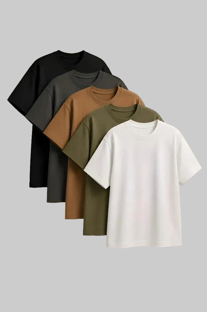 Pack of 5 Plain T Shirts